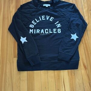 Spiritual gangster, black sweatshirt. “Believe in miracles”. Size small.